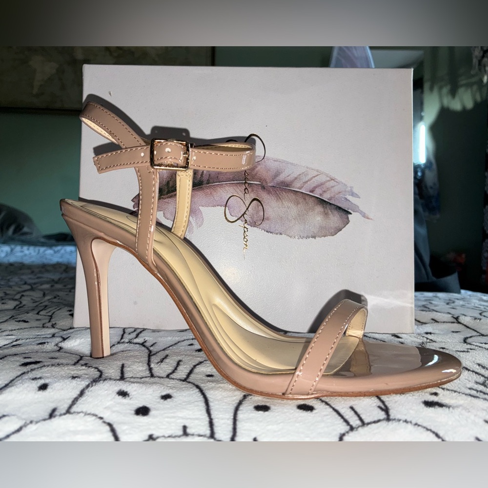 Jessica Simpson Chai Latte Patent Heels